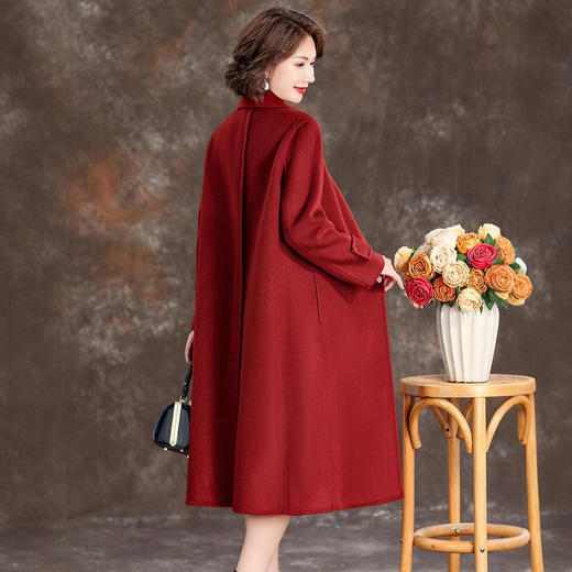 XT 2522翻领大衣女双面绒高级感羊毛呢子妈妈装外套 商品图3