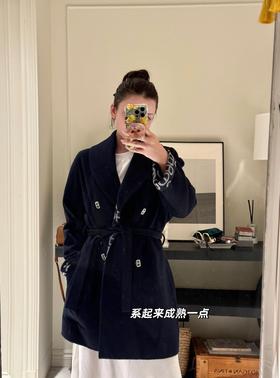 爱马仕 25Fw早秋新款 猪鼻扣中长款羊绒大衣(DQJ*MM)