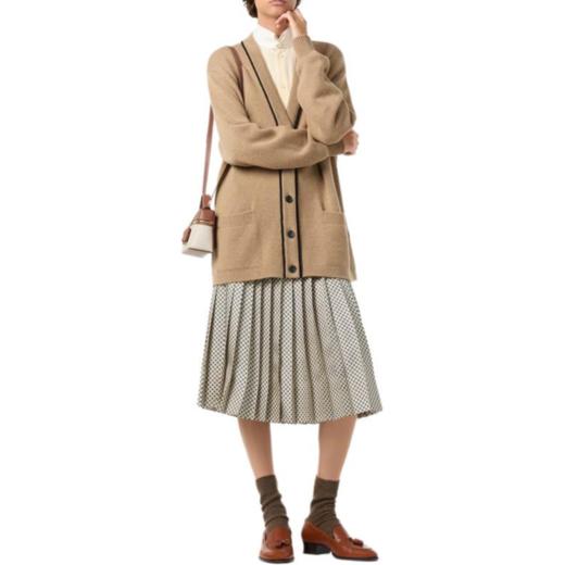 Loro Piana 25FW  撞色饰边V领单排扣羊绒罩衫（DQJ*MM） 商品图0