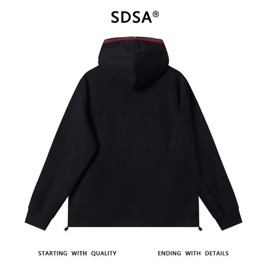 WT250SDSA男士秋冬新款痞帅男装宽松撞色拉链连帽卫衣百搭时尚开衫卫衣 商品图5