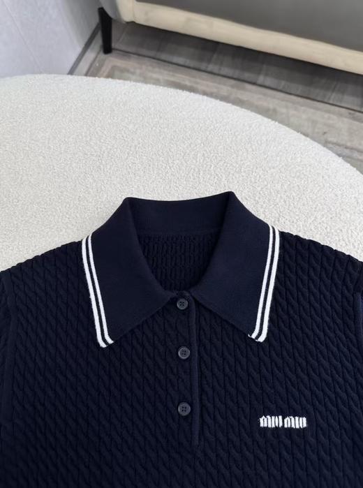 MiuMiu 缪缪 polo领麻花纹理针织（WG） 商品图2