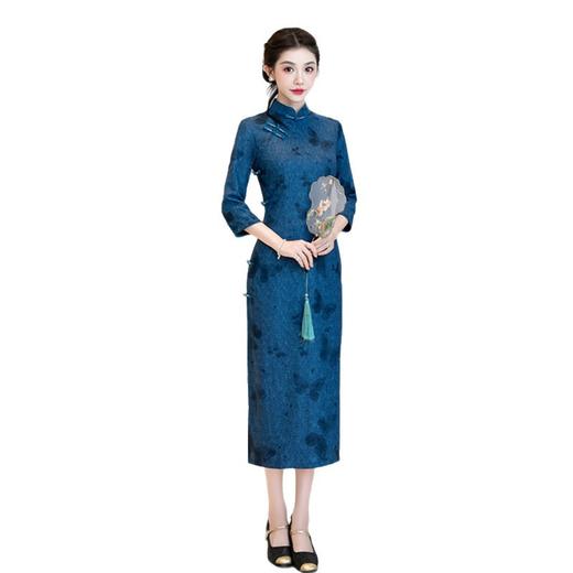 GX老上海复古中国风长款七分袖旗袍2025秋冬新款改良中式旗袍 商品图4