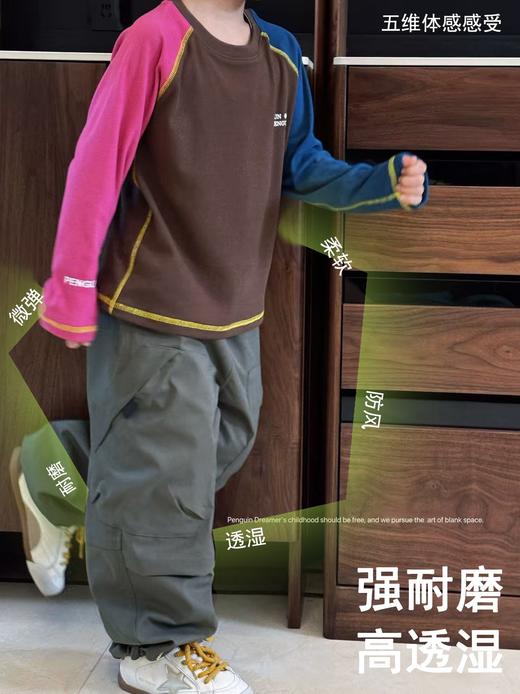 【儿童裤合集】软壳立体拼接加绒裤+立体拼接弯刀卫裤+两穿伞兵机能裤，蓄热保暖，户外山系高颜值【2510“羊毛”服装】 商品图13