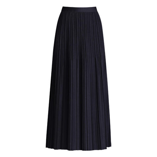 QYM ZS5501毛呢百褶裙高腰显瘦垂感压褶单层半身裙 商品图4