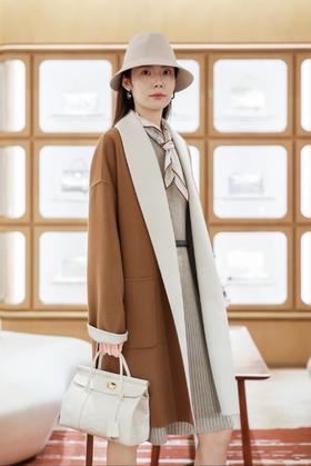 诺悠翩雅Loro Piana羊绒系带大衣双面双色（HY）