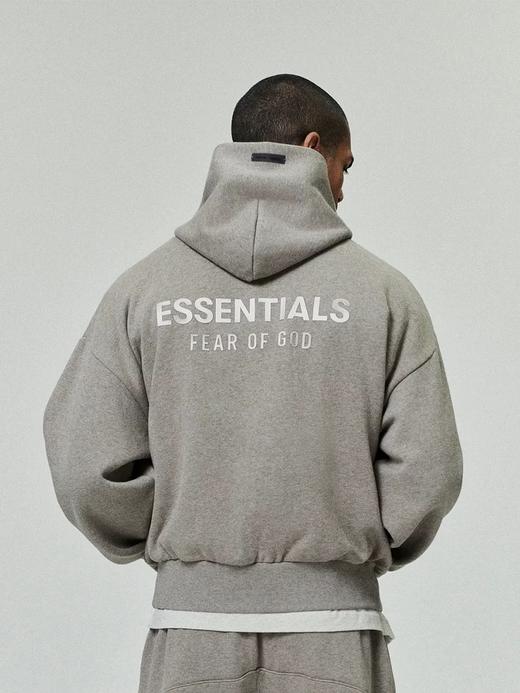 Fear of God Essentials SS25 Classic Hoodie 徽标字母后背印花连帽帽衫长袖卫衣男女同款拉丝银硅胶拉链外套开衫（BG） 商品图1
