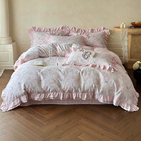 2025新款秋冬法式全棉双层纱花边四件套