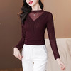 打底衫网纱烫钻，气质洋气妈妈装显瘦长袖上衣KQL-D36M8318 商品缩略图2