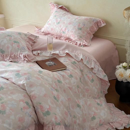 2025新款秋冬法式全棉双层纱花边四件套 商品图5