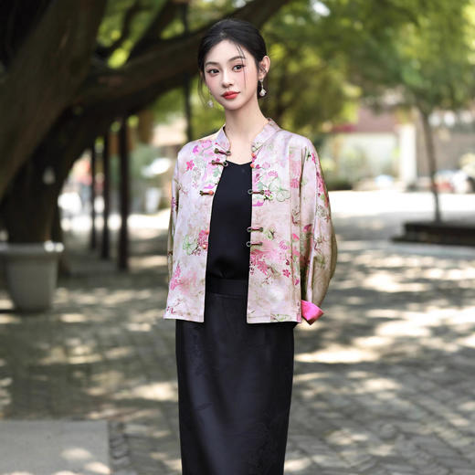 精致盘扣唐装旗袍套装，年轻妈妈国风开衫内搭MYJ-261 商品图2