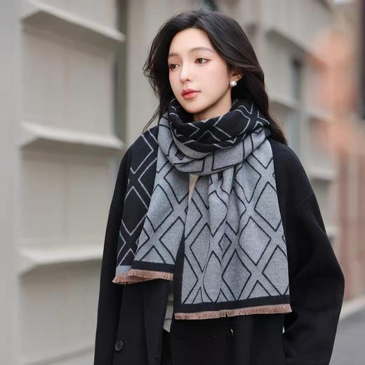 紫宝菱形格围巾披肩AY250980-4x-01 商品图1