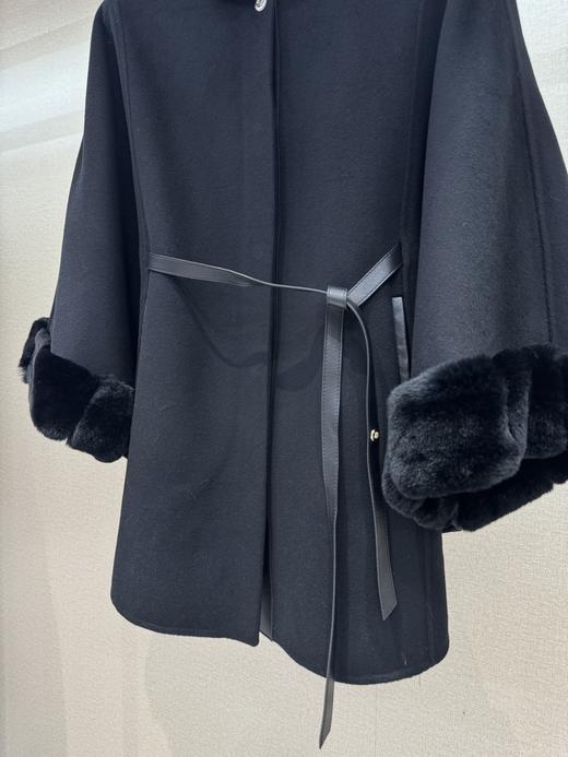 LP龙猫小羊皮腰带羊绒斗篷外套（HY） 商品图3