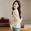 衬衫领毛衣外套短款，设计感别致长袖针织开衫CCJ982 商品缩略图3