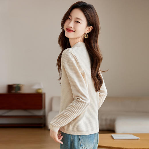 衬衫领毛衣外套短款，设计感别致长袖针织开衫CCJ982 商品图3