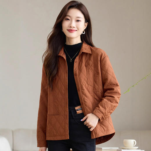 小香风菱格夹棉外套，短款中老年妈妈轻薄洋气上衣潮HR-WXN8682 商品图1