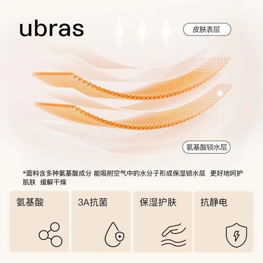 【超模刘雯同款！自带杯垫】ubras女士罗纹轻暖肌底衣套装 升级温感科技面料 富含氨基酸抗干燥抗静电 高弹舒适 自带Bra免穿内衣 上衣袖口/裤子脚口可自由裁剪DIY不脱线 商品图2