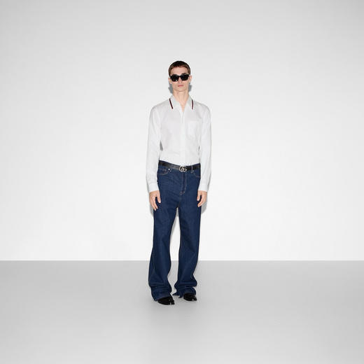 古驰 2025 FW衣领经典条纹长袖衬衫（DY） 商品图3