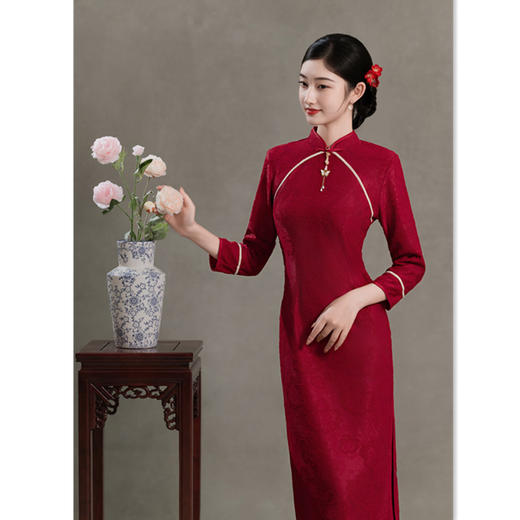 GX新中式旗袍敬酒服新娘2025新款红色结婚订婚旗袍礼服年轻款感 商品图0
