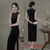 GX港风新中式长款钻石绒无袖旗袍2025初秋新款时尚改良日常可穿旗袍 商品缩略图1