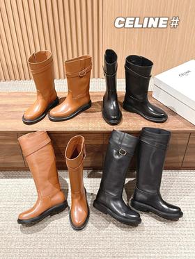赛琳 秋冬新品复古平跟高靴 这一季好看的款式真的是很多（ZX*DBG）
