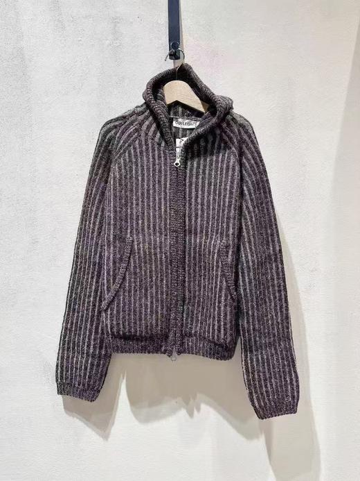 女款拉链连帽针织开衫毛衣 商品图0