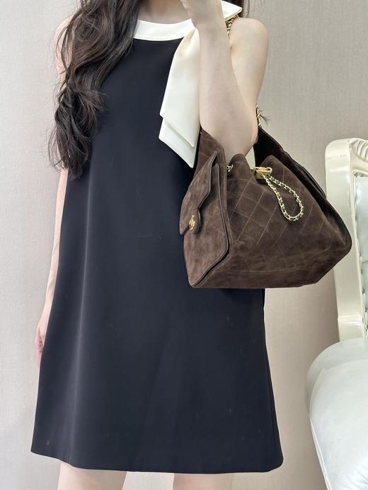 香奈儿25K 双C菱格纹设计皮穿链 小牛皮拼麂皮 单肩包 (LZ*MM) 商品图6