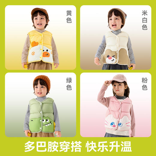 嘟嘟家宝宝羽绒马甲秋冬卡通儿童保暖马夹男童女童冬装上衣 商品图4