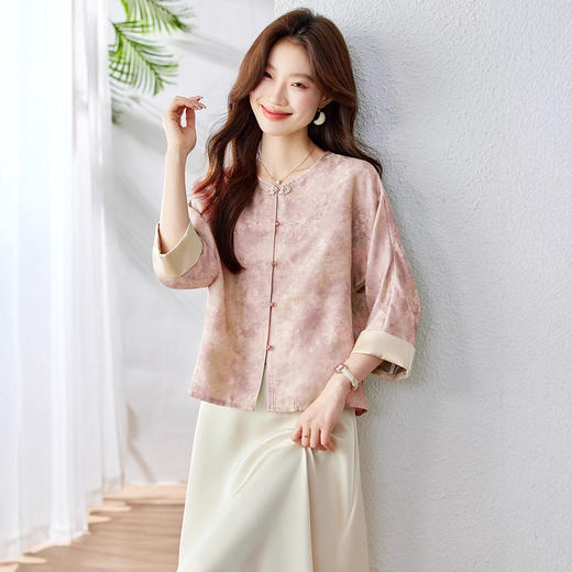 新中式国风外套，轻奢时尚复古提花减龄气质年轻款上衣HR-XYSP6068 商品图2