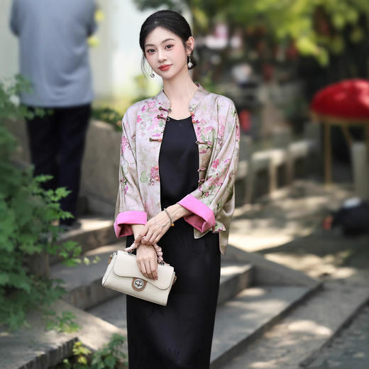 精致盘扣唐装旗袍套装，年轻妈妈国风开衫内搭MYJ-261 商品图1