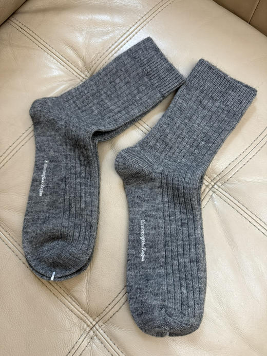 1012-9 圆正特惠‼️ 两双一盒不拆卖 EZ男士 羊毛羊绒混纺 保暖短袜 坑条针织冬袜 商品图11