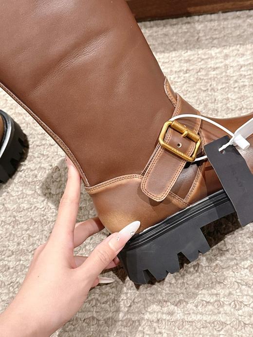 普拉达 经典三角标一脚蹬王炸长靴  皮面 (DBG) 商品图10