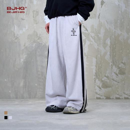 BJHG不计后果美式休闲裤子男款春秋2025新款桃皮绒直筒宽松运动裤 商品图0