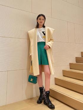 驴家 秋冬经典款大衣 奶黄色小花 短款/长款大衣（SZX）