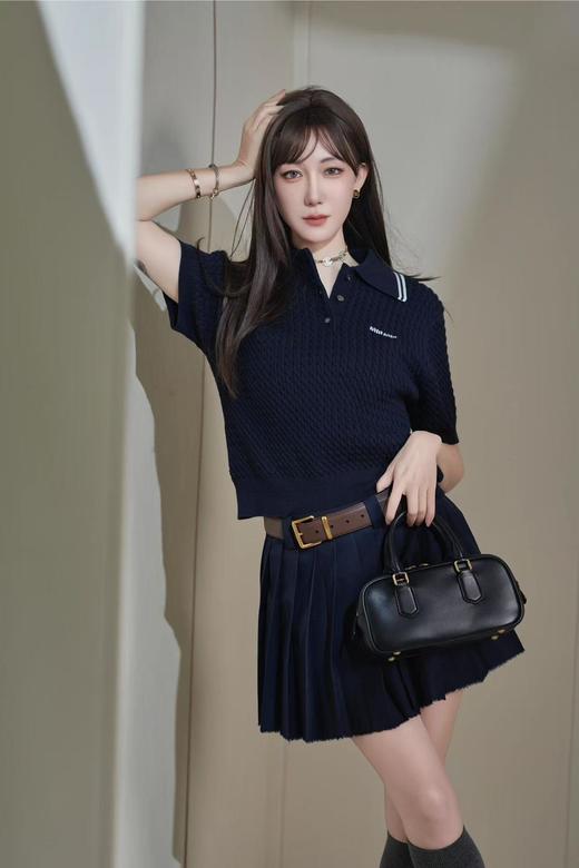MiuMiu 缪缪 polo领麻花纹理针织（WG） 商品图6