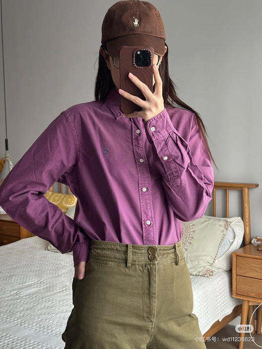 美式老钱风！RLの纯元~！二维码可扫！成衣水洗纱卡长袖衬衫！ 商品图11