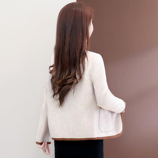 QYM 25FB31-Y小香风毛呢外套双面毛呢上衣 商品图2