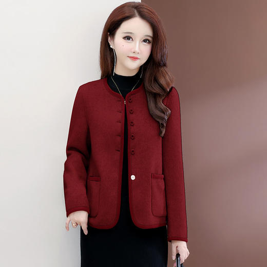 QYM 25FB31-Y小香风毛呢外套双面毛呢上衣 商品图1