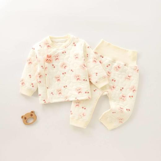 新品婴儿保暖套装夹棉冬装分体免脱宝宝衣服秋冬两件套a类冬季 商品图3