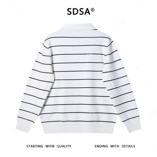 SDSA男士秋冬新款痞帅男装简约撞色条纹polo领针织毛衣百搭时尚 商品图5