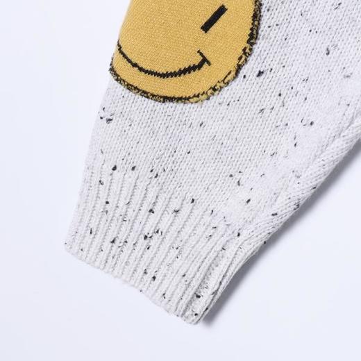 82521SDSA男士秋冬新款痞帅男装潮牌撞色笑脸印花V领针织衫毛衣百搭潮 商品图4