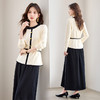 HR YBER605休闲简约百搭立体条纹撞色款圆领洋气两件套裙 商品缩略图1