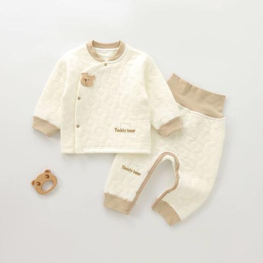 新品婴儿保暖套装夹棉冬装分体免脱宝宝衣服秋冬两件套a类冬季 商品图0