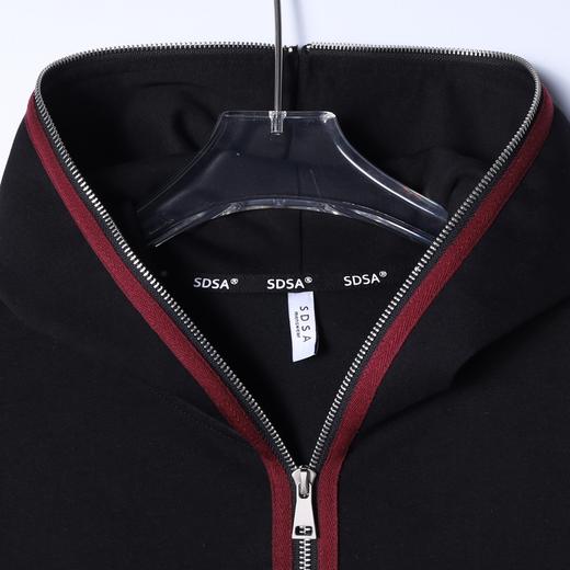 WT250SDSA男士秋冬新款痞帅男装宽松撞色拉链连帽卫衣百搭时尚开衫卫衣 商品图2