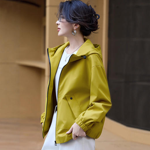 连帽风衣外套短款拉链开衫，中老年妈妈休闲夹克HR-JYJ2593 商品图1