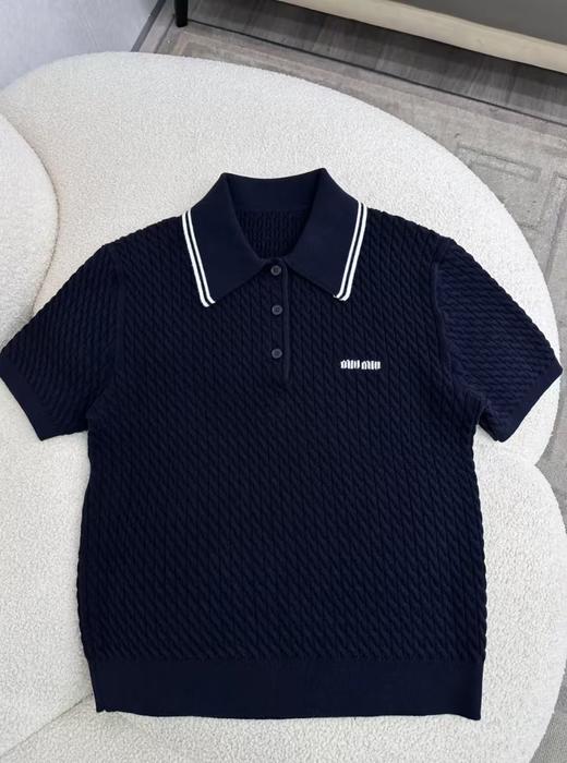 MiuMiu 缪缪 polo领麻花纹理针织（WG） 商品图1