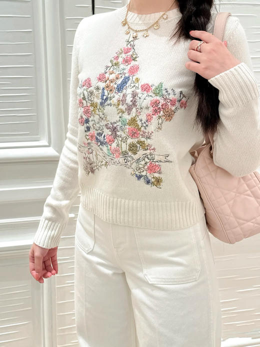 DIOR 迪奥  25新款五角星花卉刺绣针织长袖（TM） 商品图7