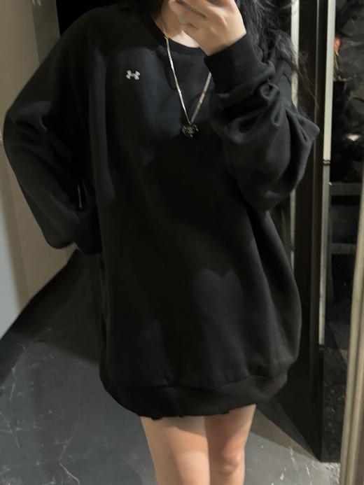 安de玛男款黑色加绒圆领卫衣（蕾姐实拍4X L！ 波哥穿3XL非常宽松） 商品图5