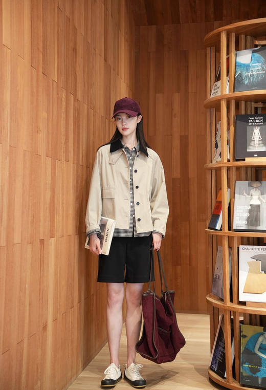 之禾 25秋季新款高密斜纹棉夹克巴恩风短外套（SS） 商品图4