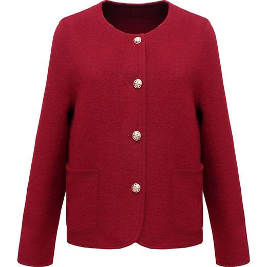 QYM 25FH35-Y双面毛呢外套小香风呢子上衣 商品图4