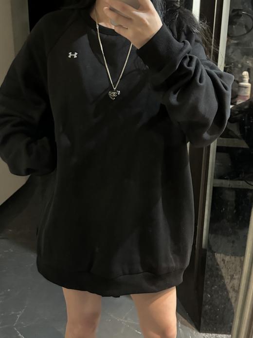 安de玛男款黑色加绒圆领卫衣（蕾姐实拍4X L！ 波哥穿3XL非常宽松） 商品图4